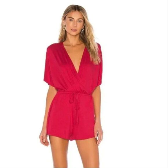 Lovers and Friends Selene Romper Playsuit Jumpsuit Punch Pink Small - Picture 1 of 7